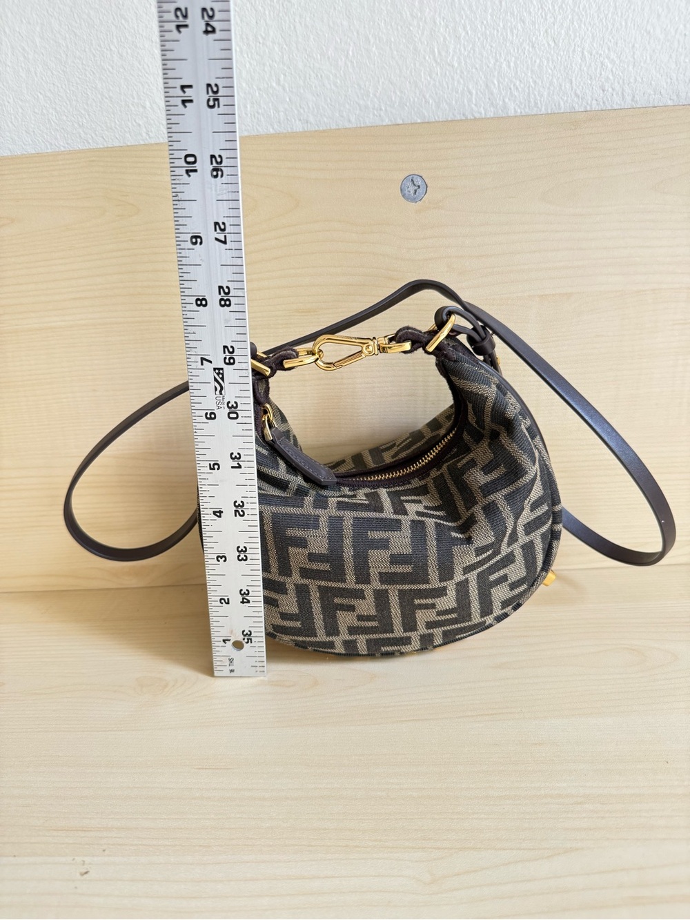 Fendi Zucca Chef Hobo Bag Crossbody Black & Brown - Picture 3 of 9
